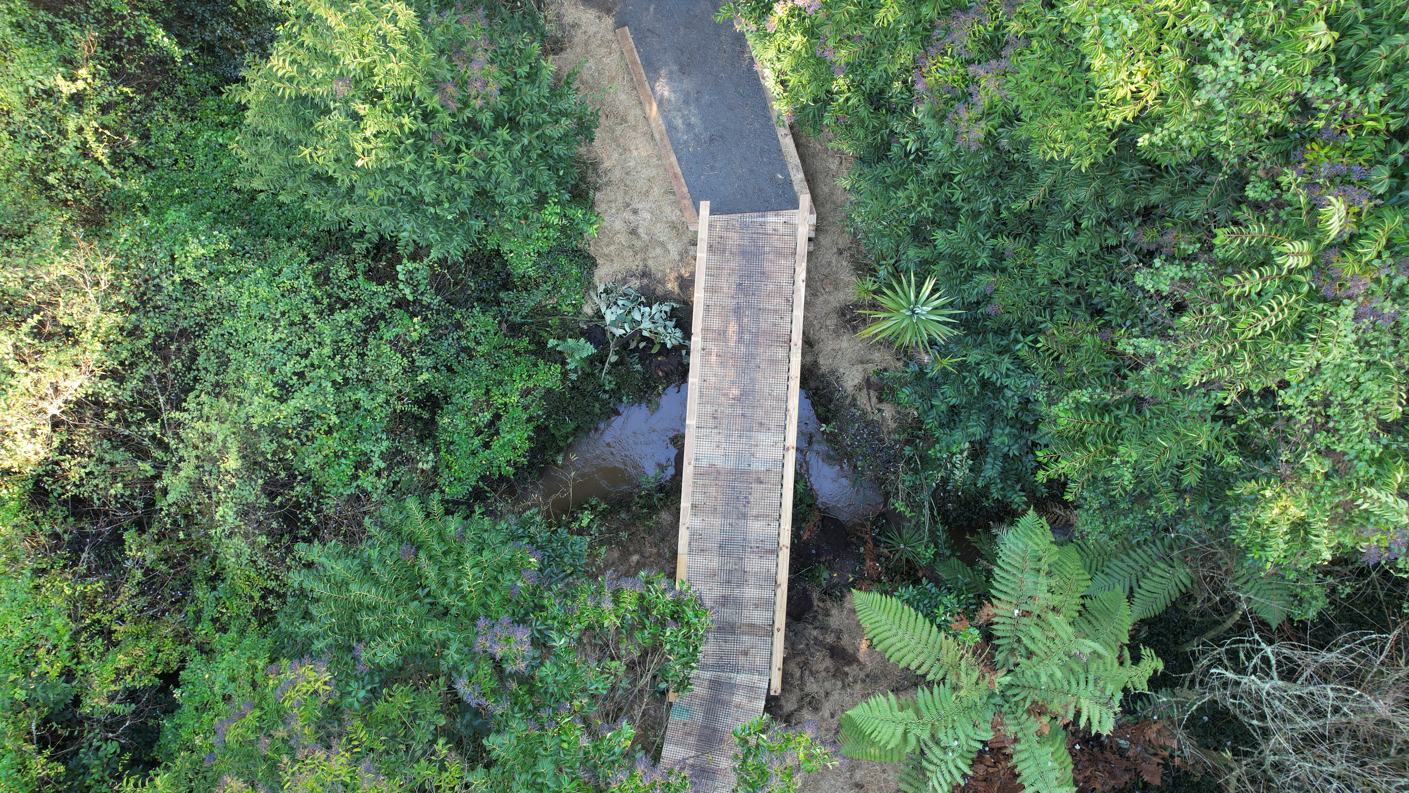Aerial of new footbridge