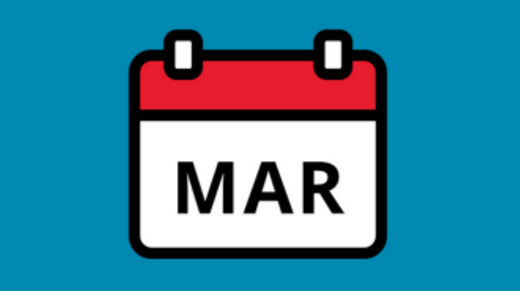 Calendar graphic March Calendar graphic March