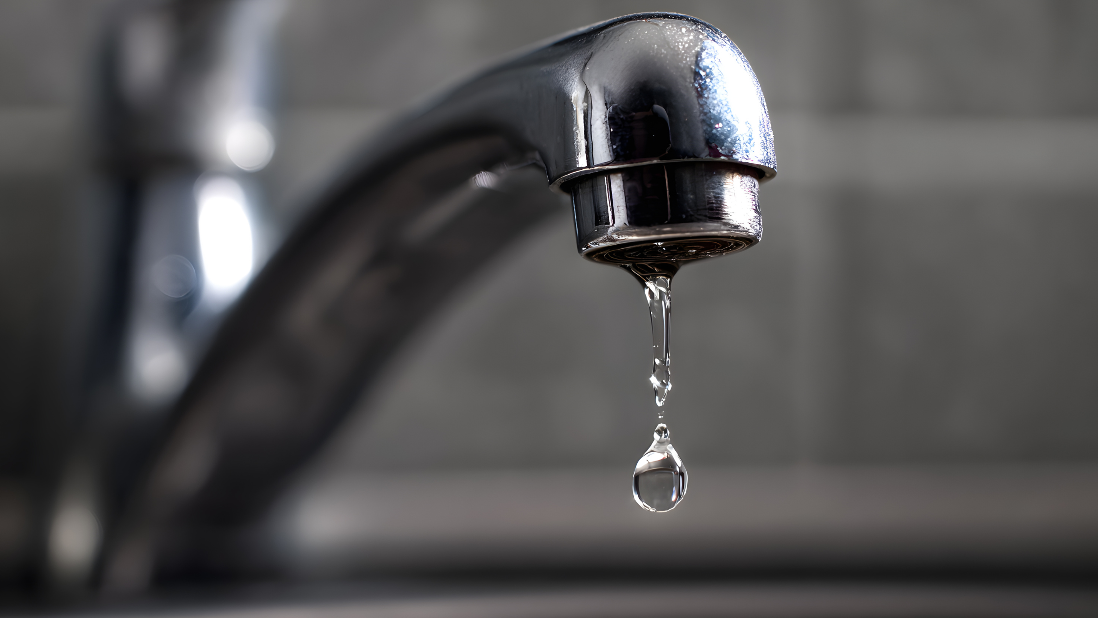 A leaking kitchen tap.
