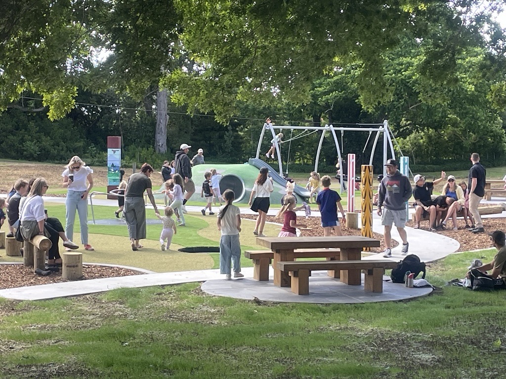 Community enjoying Hukanui Playground