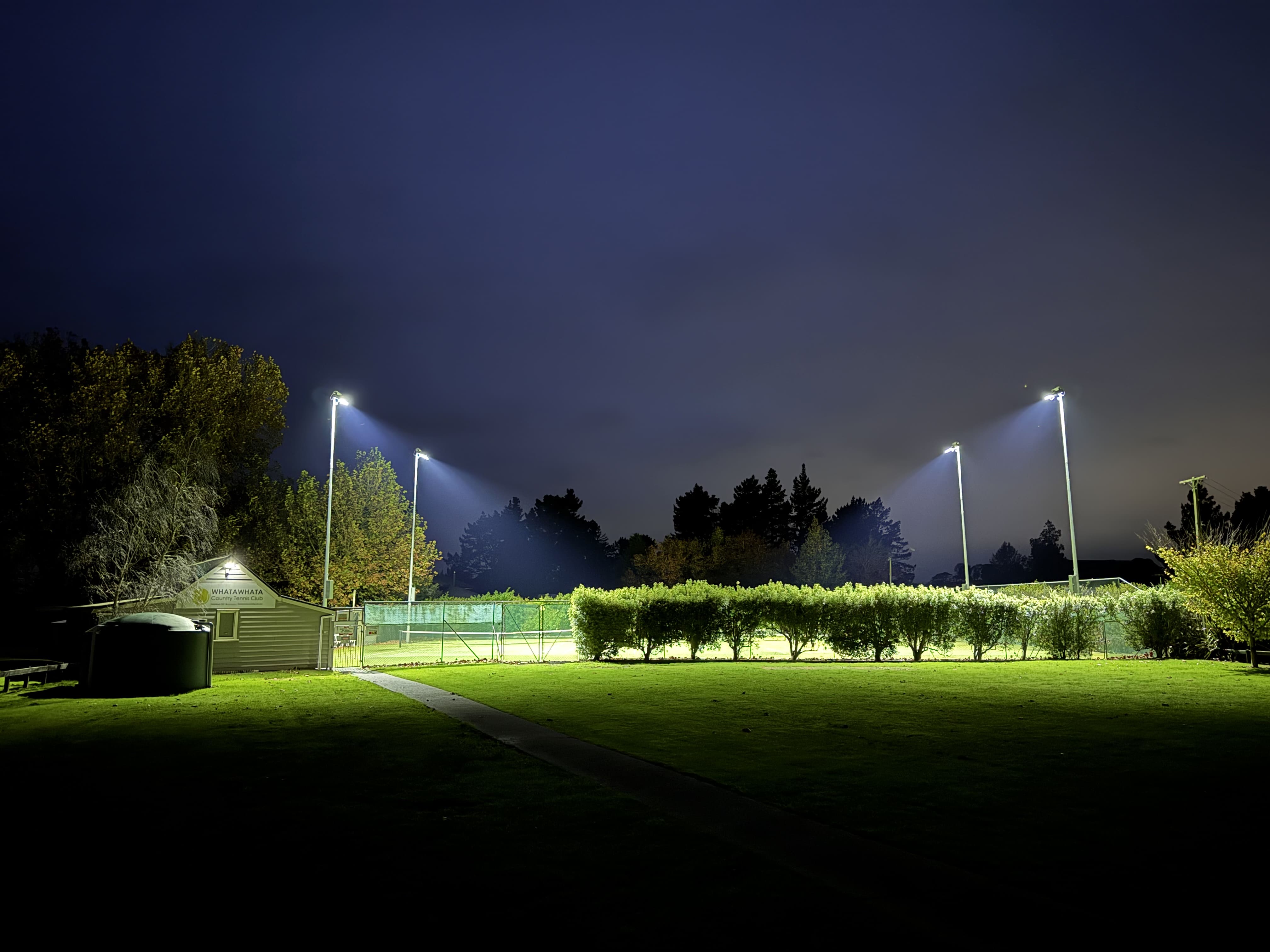 New lighting at Whatawhata Tennis Courts