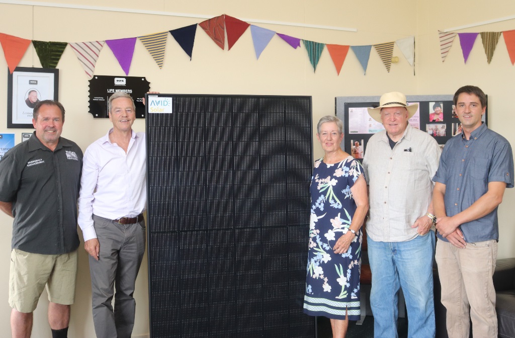 Solar Panel unveiling at Onewhero hall Image of people at the Solar Panel unveiling at Onewhero hall
