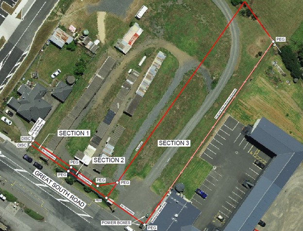 Map showing the area of road proposed to stop