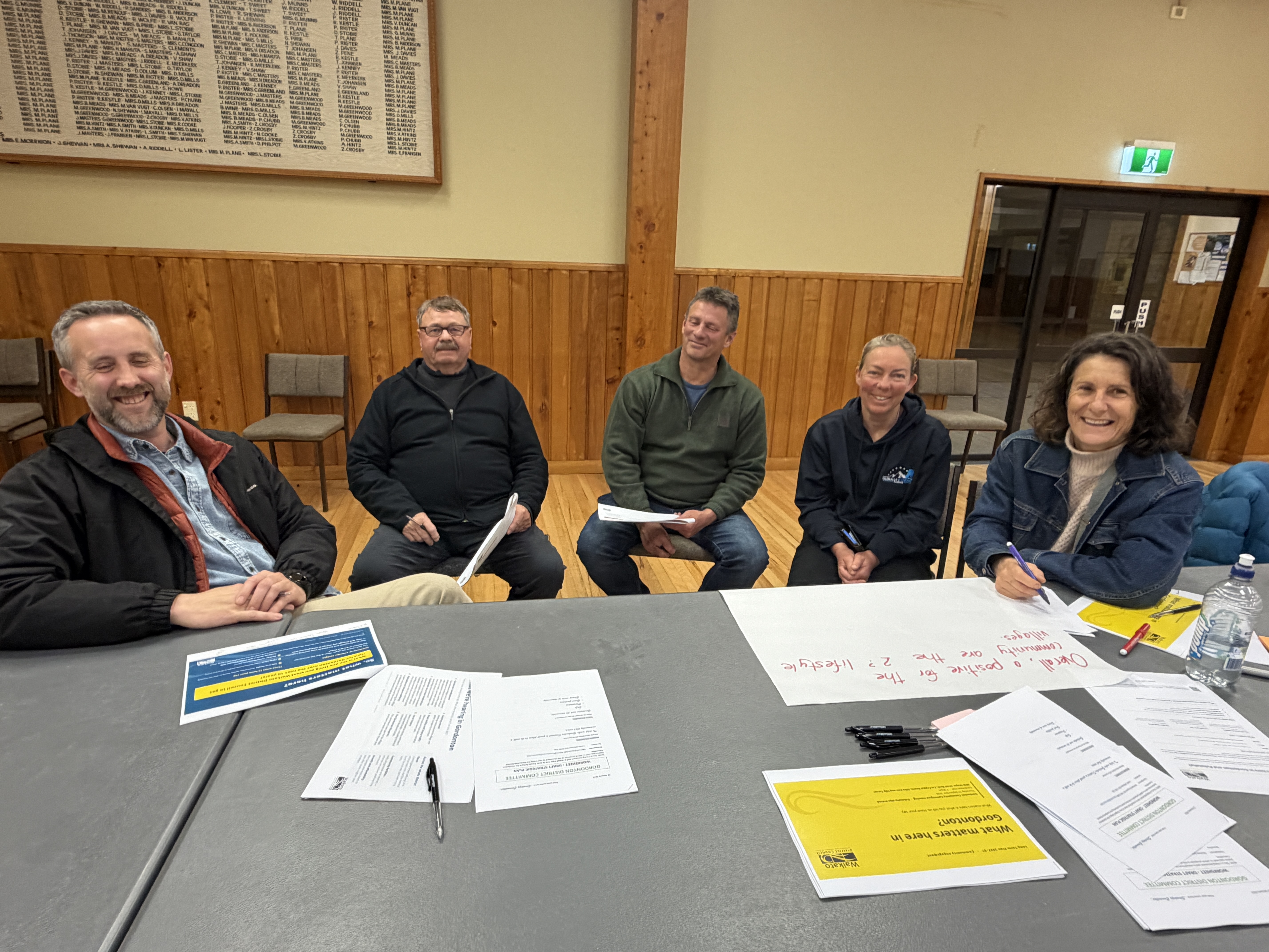 Group of people discussing matters at Gordonton Hall Long Term Plan meeting