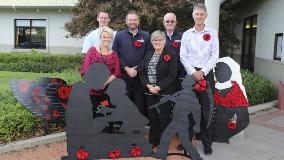 ANZAC silhouette art display at Waikato District Council