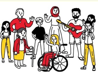 Graphic showing a diverse range of people