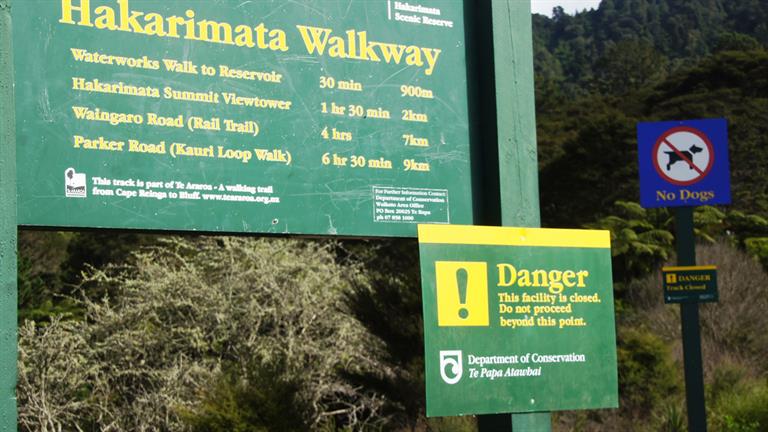 Hakarimata Summit Track is closed