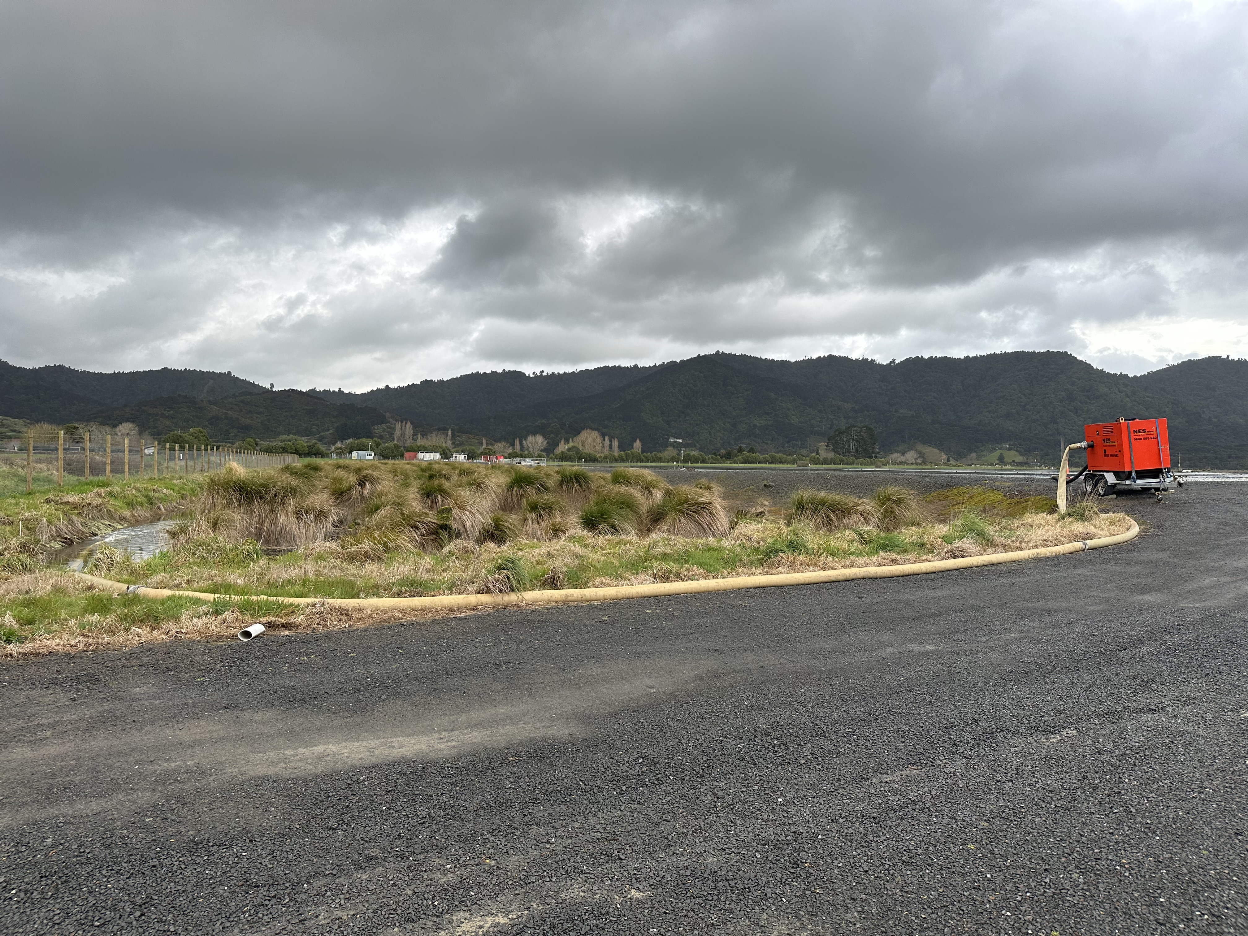 Water being pumped out to stop overflow