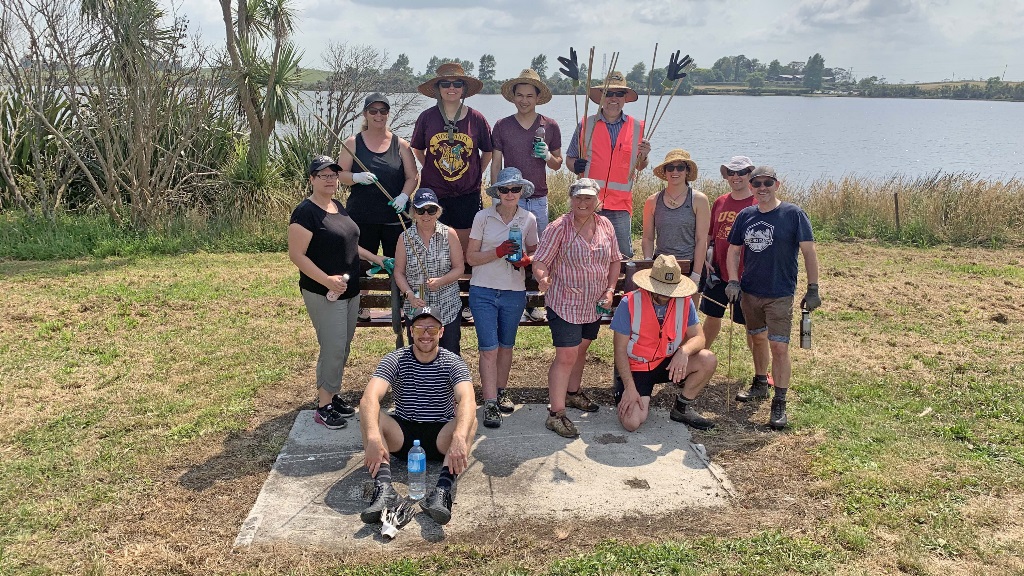 Council staff tackle work at Lake Kainui Council staff tackle work at Lake Kainui