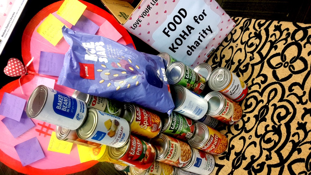 Cans donated during love your library week