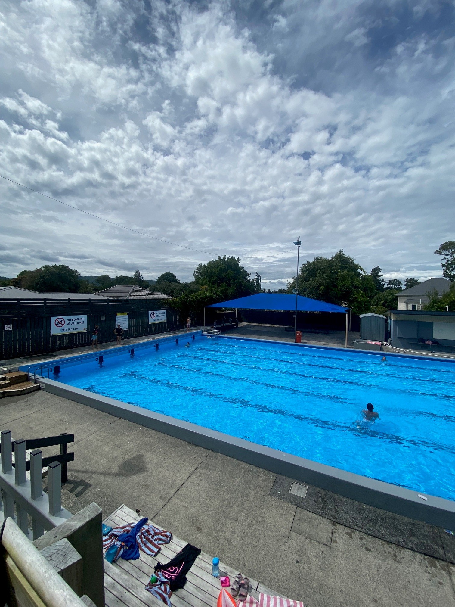 An aerial view of Ngaaruawaahia Swimming Pool