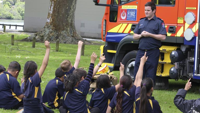 School children at a previous Ngaruawahia Safe Kids Day