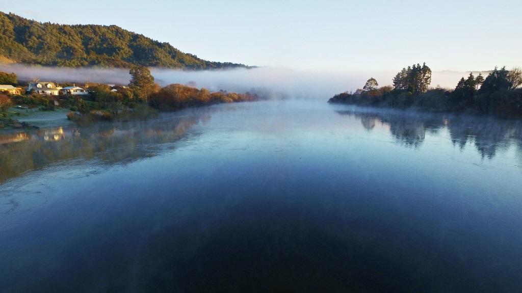 River 0036_crop Waikato River looking north from The Point, Ngaruawahia
