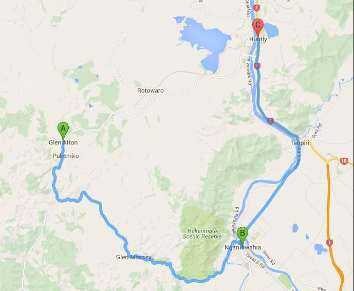 Rotowaro-Road-Closure-detour-map