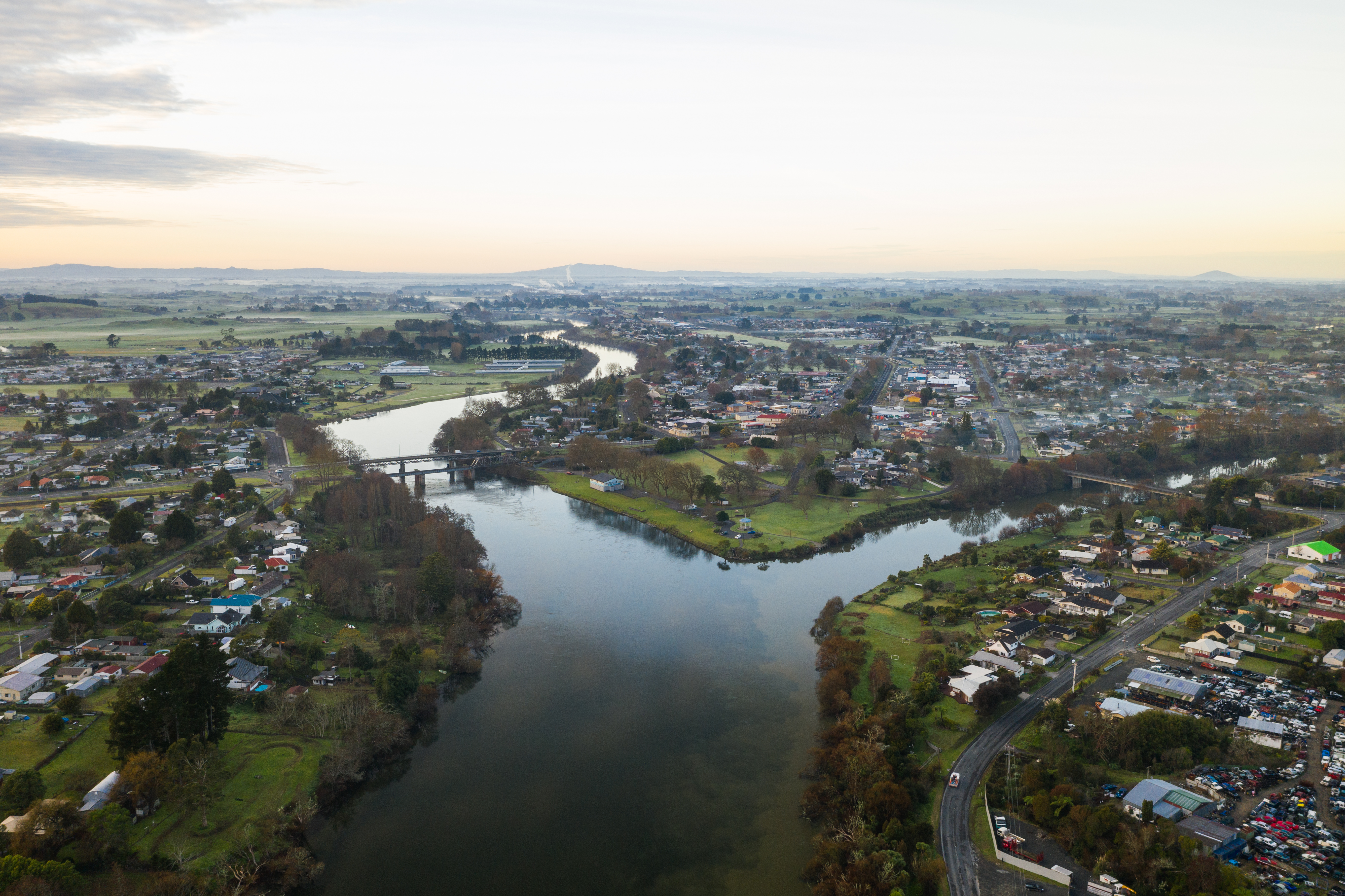Aerial photo showing Waikato River
