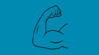 Graphic of strong arm muscle