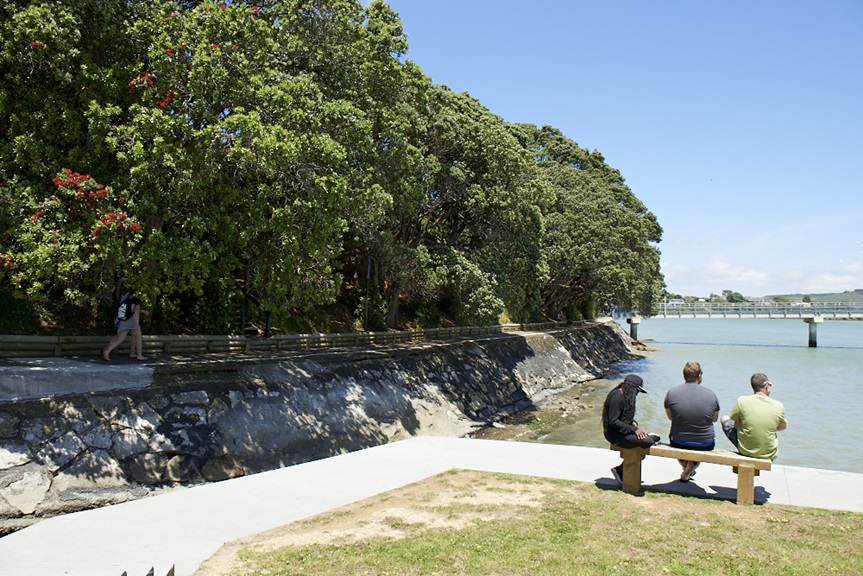 Raglan view Visitors to Raglan admiring the view