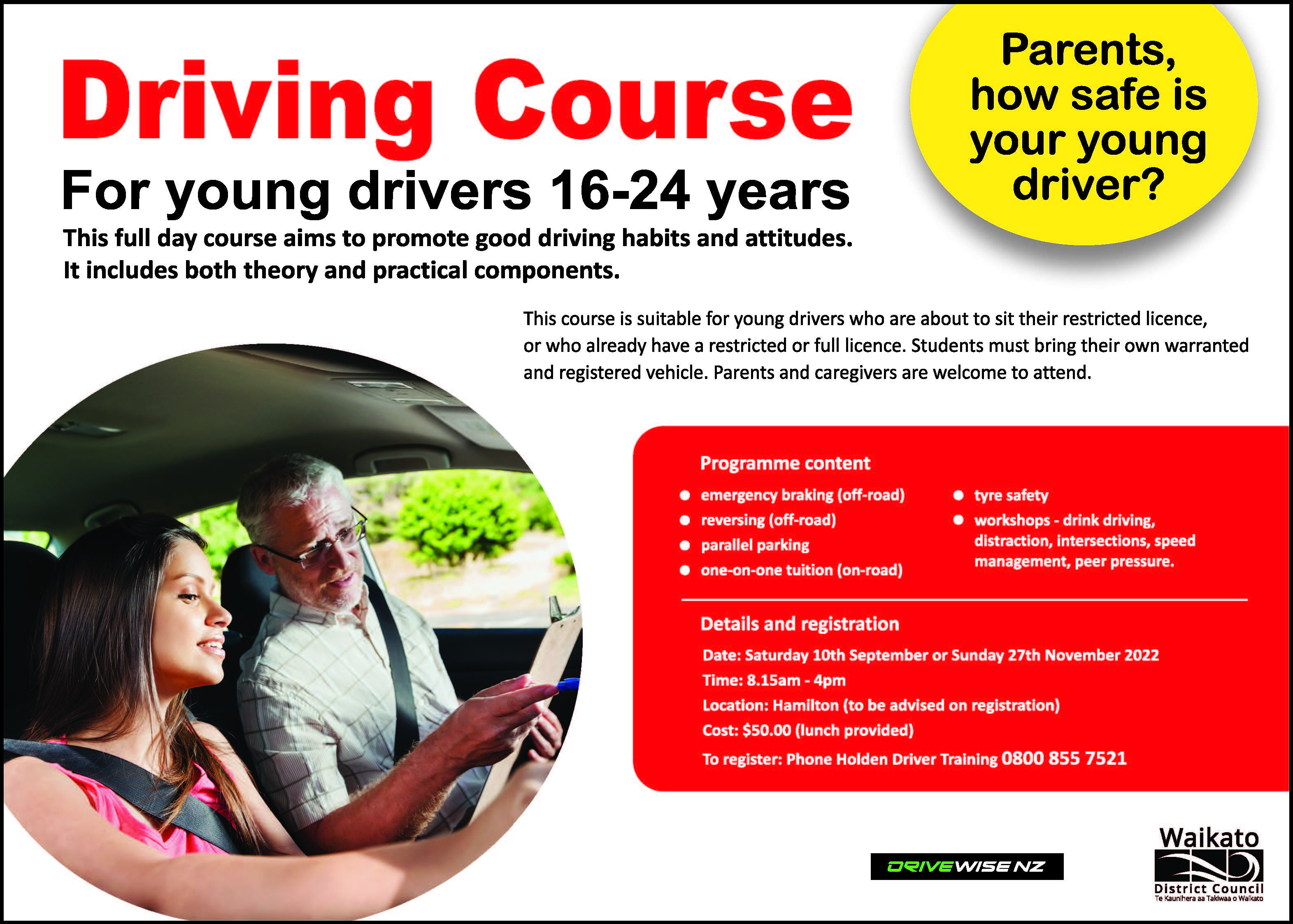 Young persons Driving Course Half Page_Raglan Cronicle