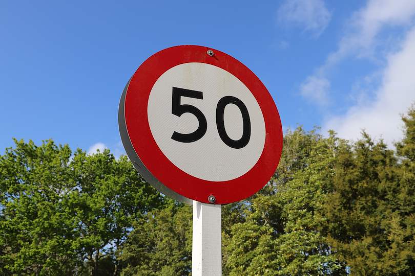 50km/h speed limit sign
