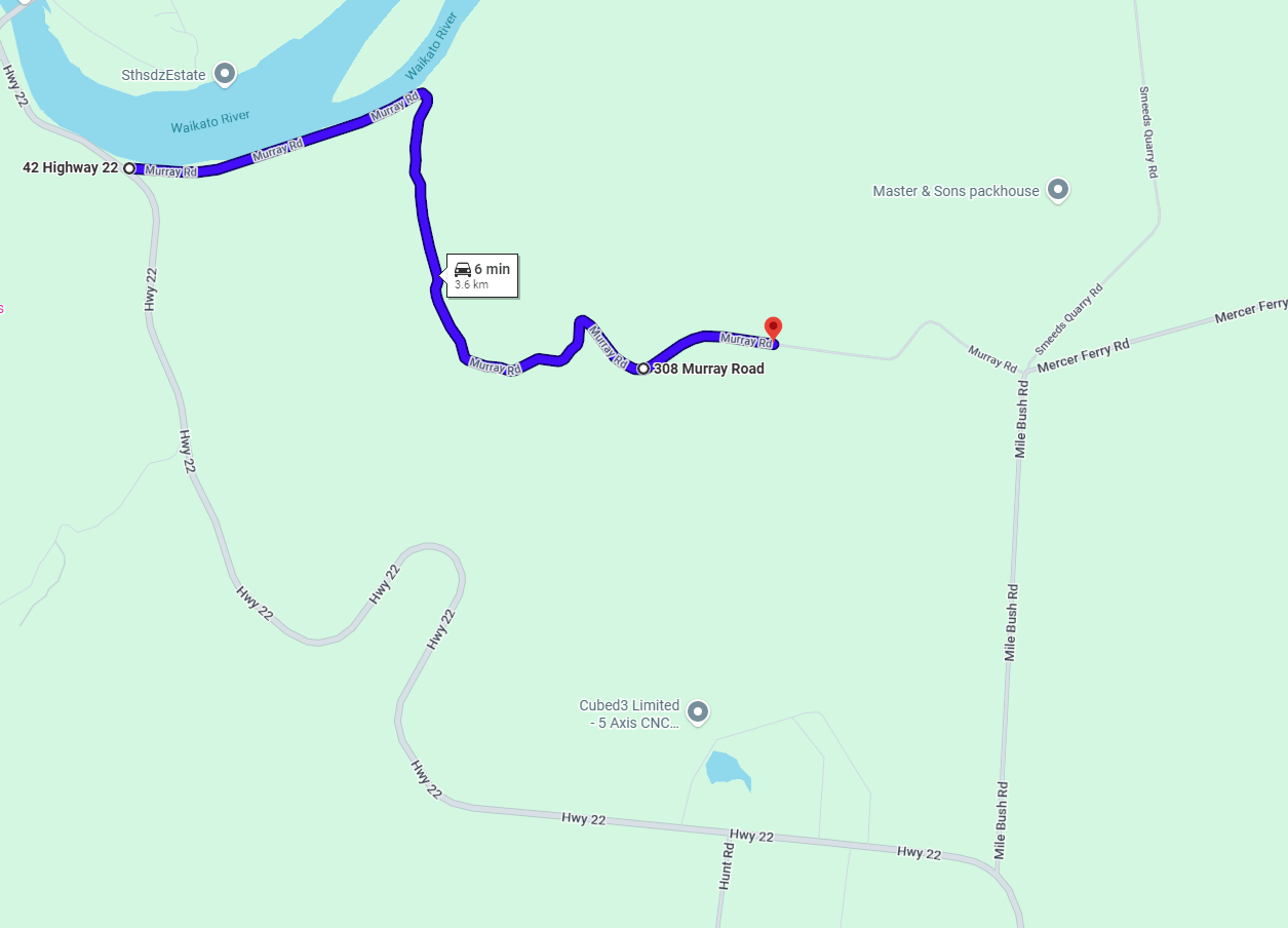 Map of the proposed temporary closure on Murray Road, Pukekawa