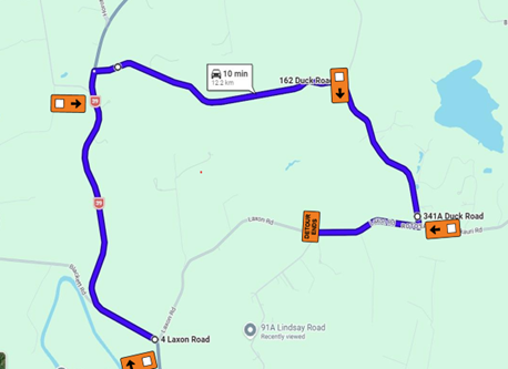 Detour map