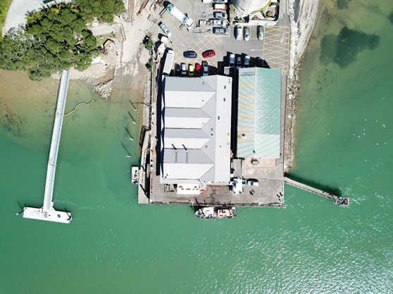 Aerial view of the new pontoon
