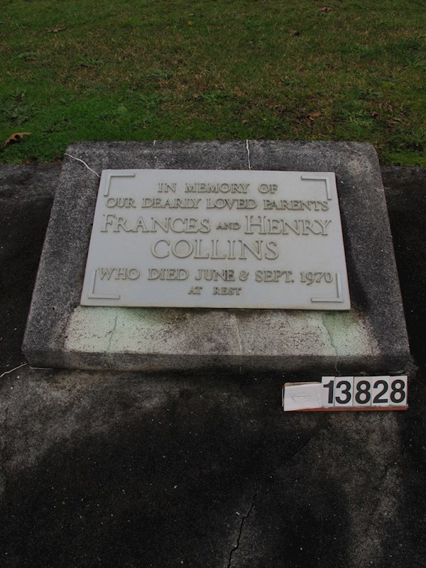 In memory of our dearly loved parents Frances and Henry Collins who died June & Sept 1970 at rest ? In memory of our dearly loved parents Frances and Henry Collins who died June & Sept 1970 at rest : Collins, Frances Caroline