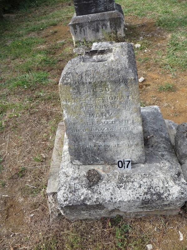 In affectionate memory of Mary his beloved wife Died July 14 18?3  aged 61 years Asleep in Jesus. ? In affectionate memory of Mary his beloved wife Died July 14 18?3  aged 61 years Asleep in Jesus. : Austin, Mary