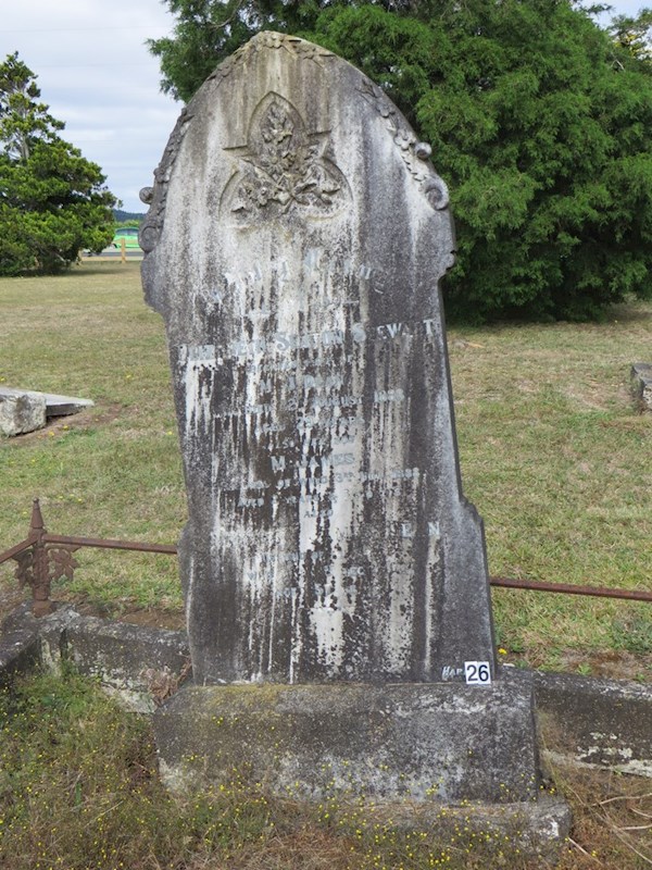 In loving memory of Elizabeth Seaton Stewart beloved wife of MJ Dean  Died 22 Aug 18888 Aged 29 years  Also her son M James was drowned 3rd Nov 18888 Aged 2 years 3 months  Also Matthew James Dean husband of Elizabeth who Died 1st dec 1900 Aged 51 years ? In loving memory of Elizabeth Seaton Stewart beloved wife of MJ Dean  Died 22 Aug 18888 Aged 29 years  Also her son M James was drowned 3rd Nov 18888 Aged 2 years 3 months  Also Matthew James Dean husband of Elizabeth who Died 1st dec 1900 Aged 51 years : Dean, Elizabeth Seaton Stewart